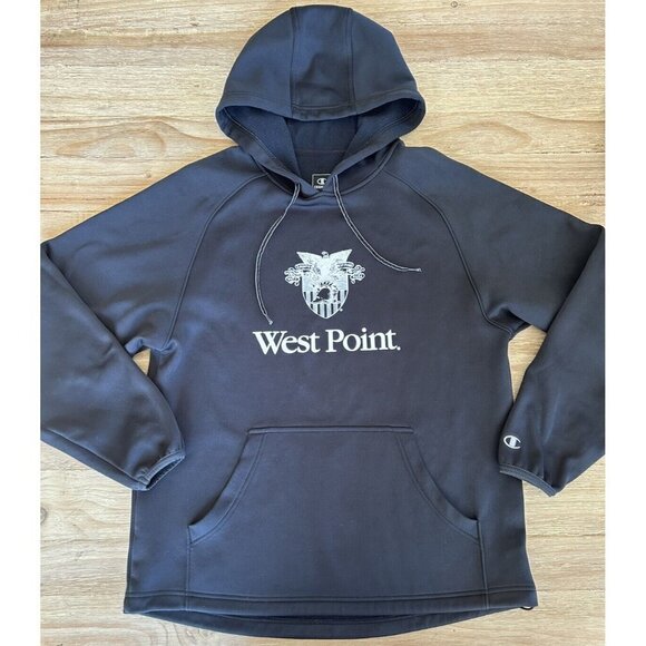 Champion Westpoint USMA Black Pullover Hoodie Sweatshirt Men’s Medium - Picture 1 of 5